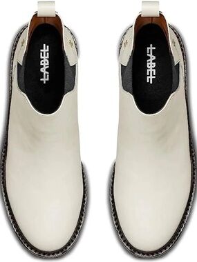 Label Go-To Chelsea Women's Boots White Leather Slip-On women’s Shoes